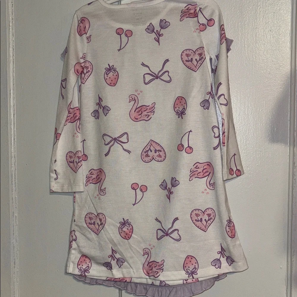 Carter's Lavender Swan/ white floral accents 2-nightgowns size 2-3A toddler